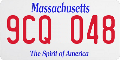 MA license plate 9CQ048
