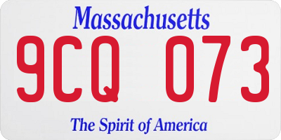 MA license plate 9CQ073