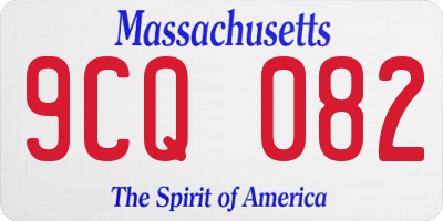 MA license plate 9CQ082