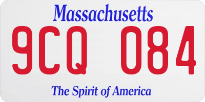 MA license plate 9CQ084