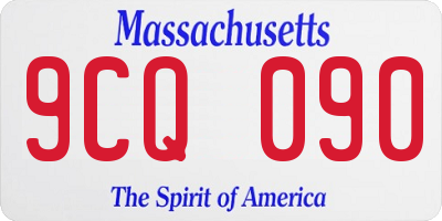 MA license plate 9CQ090