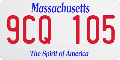 MA license plate 9CQ105