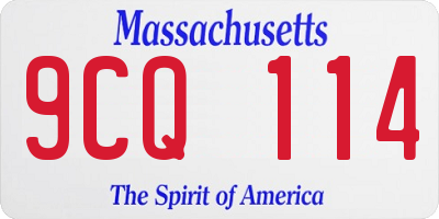 MA license plate 9CQ114
