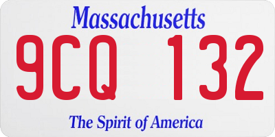 MA license plate 9CQ132