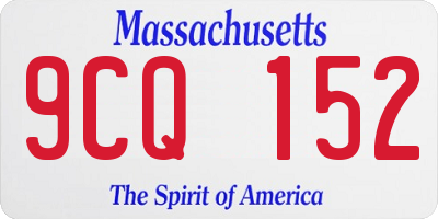 MA license plate 9CQ152