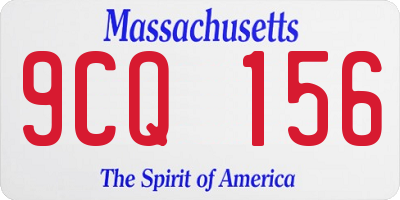 MA license plate 9CQ156