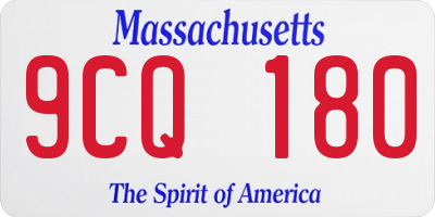 MA license plate 9CQ180