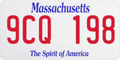 MA license plate 9CQ198