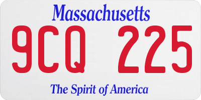 MA license plate 9CQ225