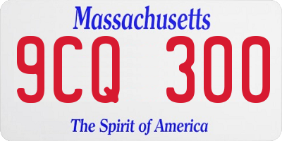 MA license plate 9CQ300