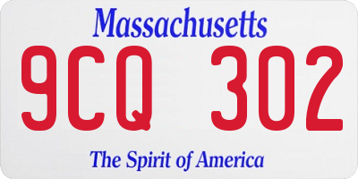 MA license plate 9CQ302