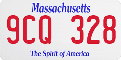 MA license plate 9CQ328