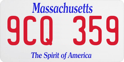 MA license plate 9CQ359