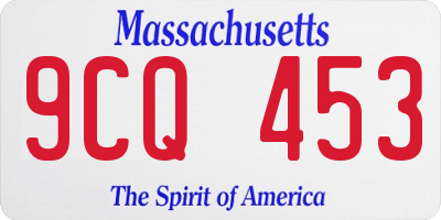MA license plate 9CQ453
