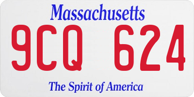 MA license plate 9CQ624