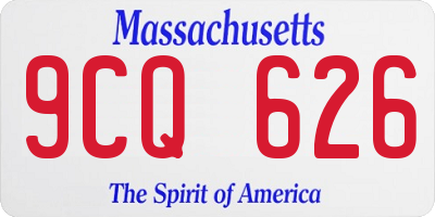MA license plate 9CQ626