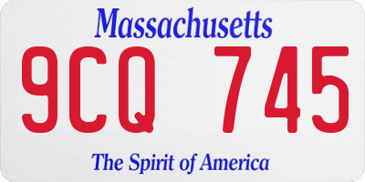 MA license plate 9CQ745
