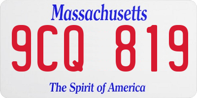 MA license plate 9CQ819