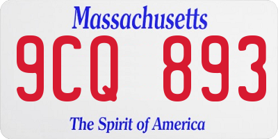 MA license plate 9CQ893