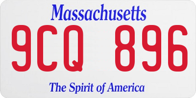 MA license plate 9CQ896