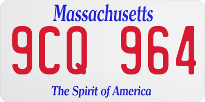 MA license plate 9CQ964