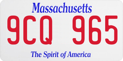 MA license plate 9CQ965