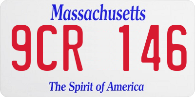 MA license plate 9CR146