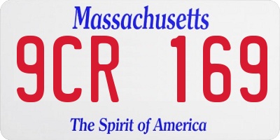 MA license plate 9CR169