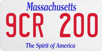 MA license plate 9CR200
