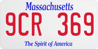 MA license plate 9CR369