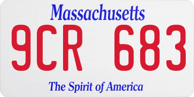 MA license plate 9CR683