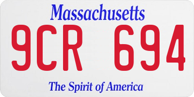 MA license plate 9CR694