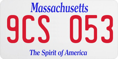 MA license plate 9CS053