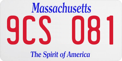 MA license plate 9CS081