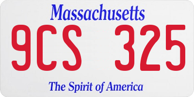 MA license plate 9CS325