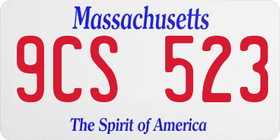 MA license plate 9CS523