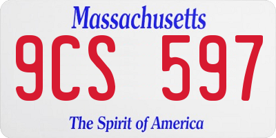 MA license plate 9CS597