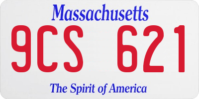 MA license plate 9CS621