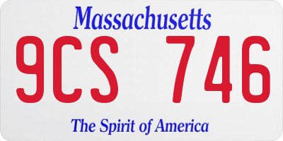 MA license plate 9CS746