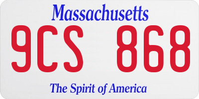 MA license plate 9CS868