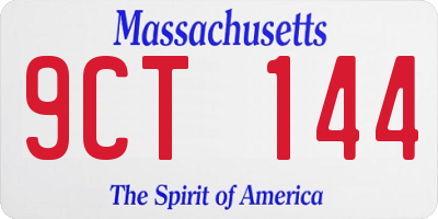 MA license plate 9CT144