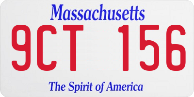 MA license plate 9CT156