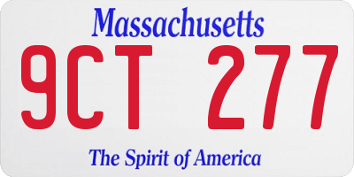 MA license plate 9CT277