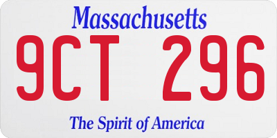 MA license plate 9CT296