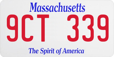 MA license plate 9CT339