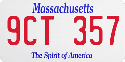 MA license plate 9CT357