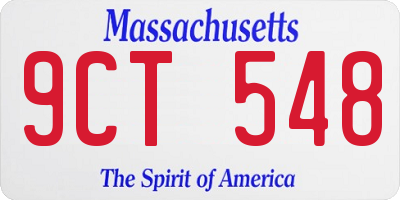 MA license plate 9CT548