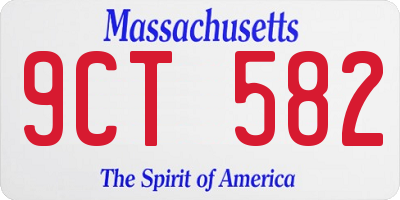 MA license plate 9CT582