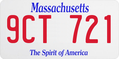 MA license plate 9CT721