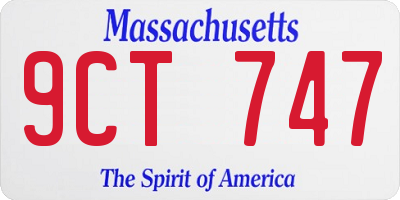 MA license plate 9CT747